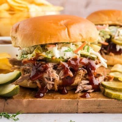 Picnic Shoulder Sandwiches with Pickled Slaw