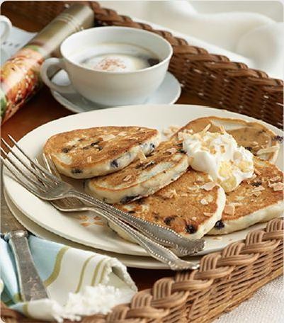 Pineapple Coconut Krusteaz Pancakes