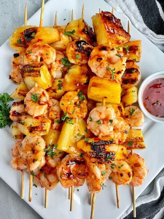 Pineapple Jalapeño Shrimp Skewers