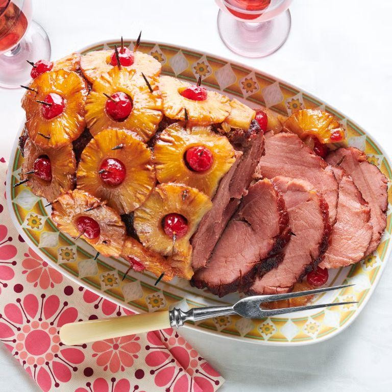 Pineapple and Cherry Studded Holiday Ham