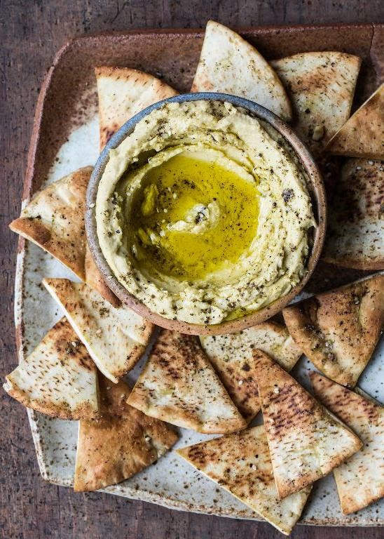 Pita Chips with Hummus