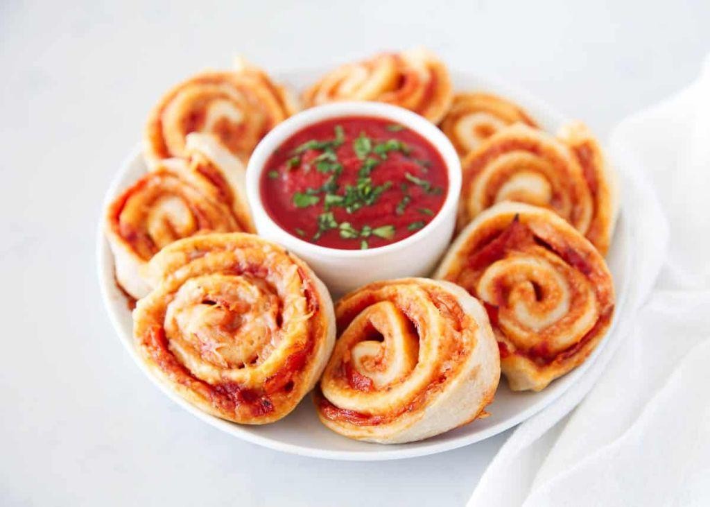 Pizza Pinwheels with Marinara Sauce