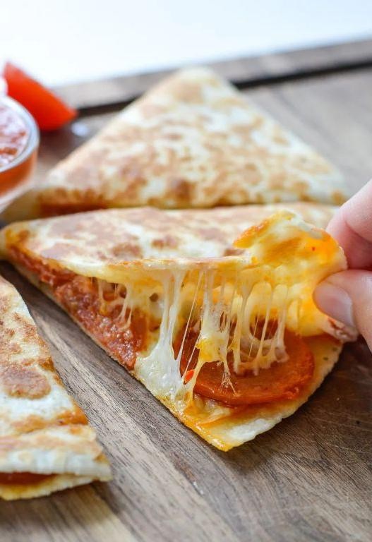 Pizza Quesadillas with Mozzarella