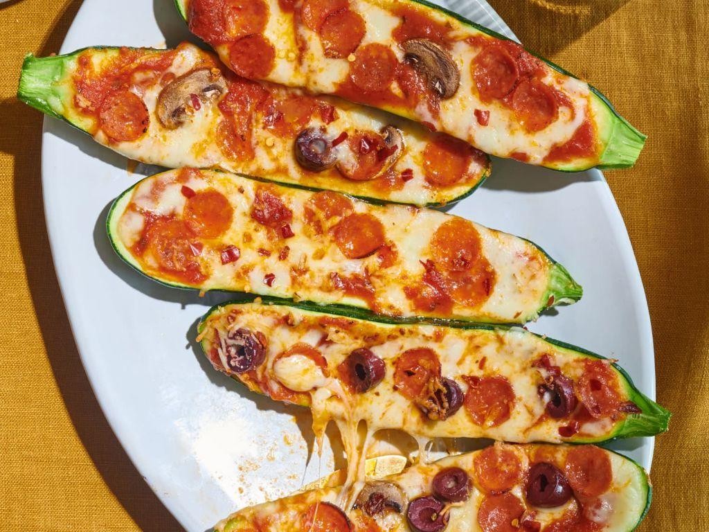 Pizza Stuffed Zucchini Boats