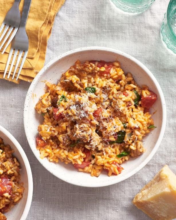Polish Sausage and Tomato Risotto