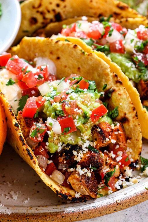 Pollo Asado Street Tacos with Charred Jalapeños