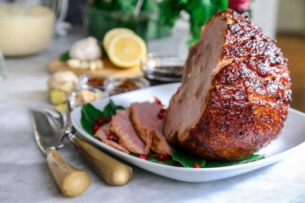 Pomegranate Glazed Ham with Thyme