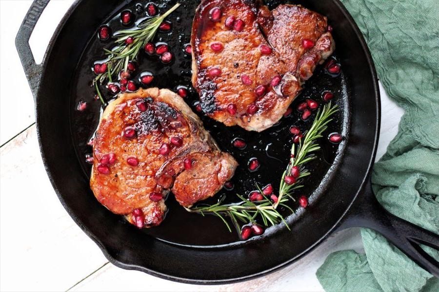 Pomegranate Molasses Pork Chops