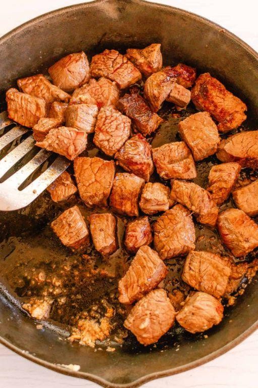 Pork Cube Steak and Potatoes Skillet