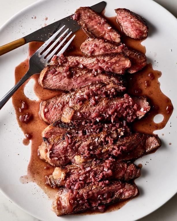 Pork Cube Steak with Red Wine Reduction