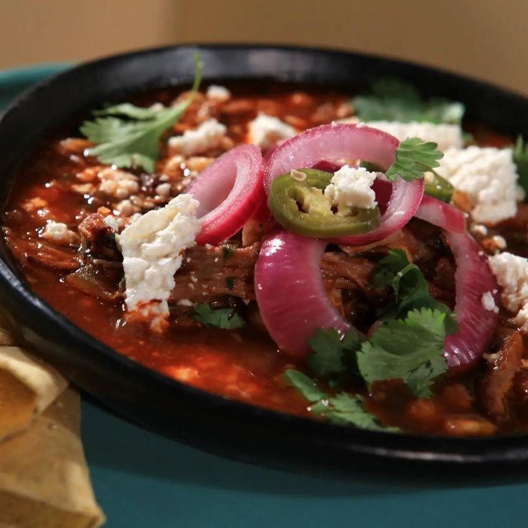 Pork Posole Bowls with Pickled Onions