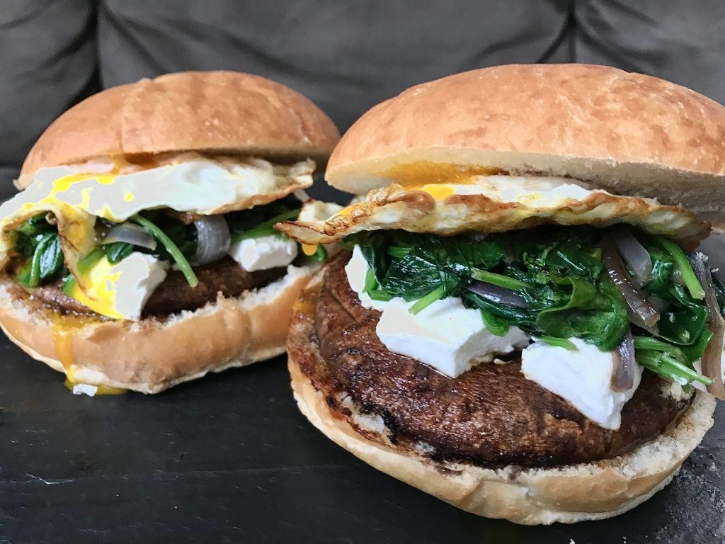 Portobello Mushroom Burger with Goat Cheese