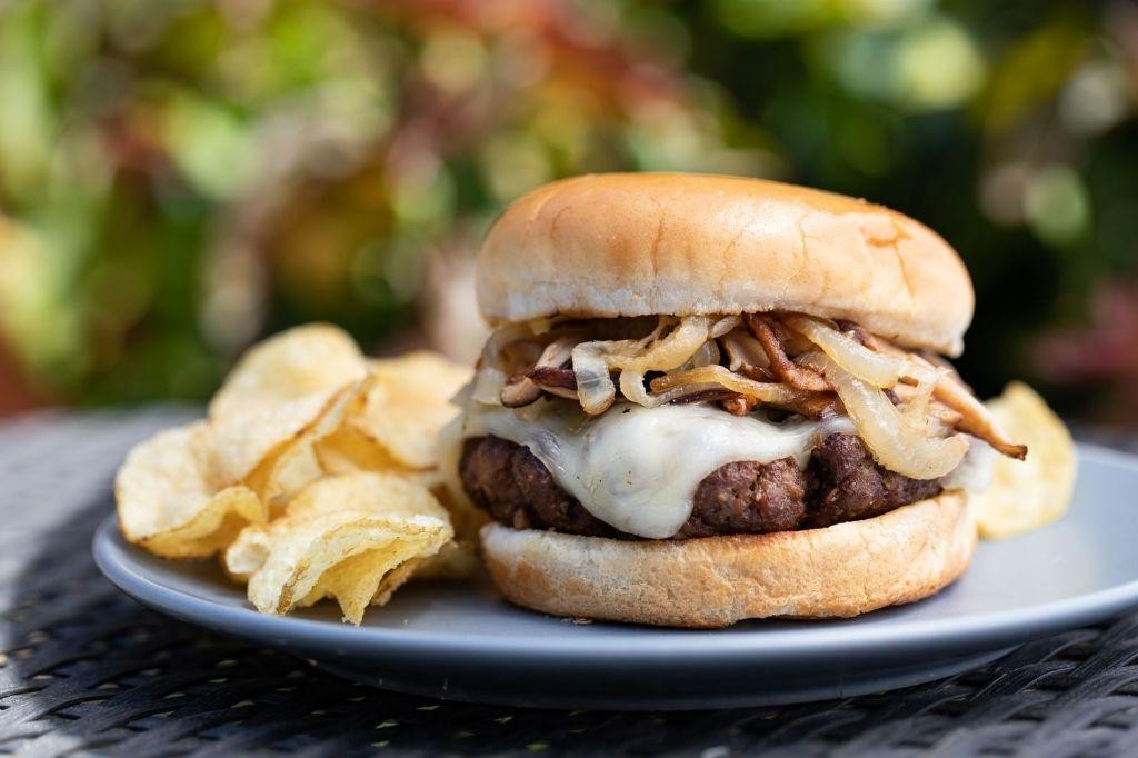 Portobello Mushroom and Swiss Hamburger Steak
