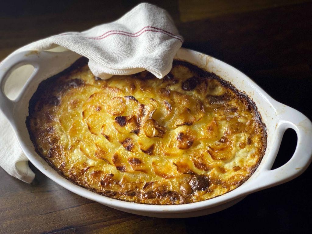 Potato Dauphinois Gratin with Breadcrumb Topping