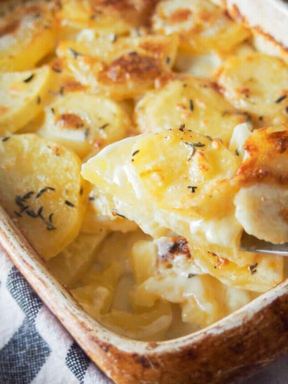 Potato Dauphinois with Roasted Garlic and Cream