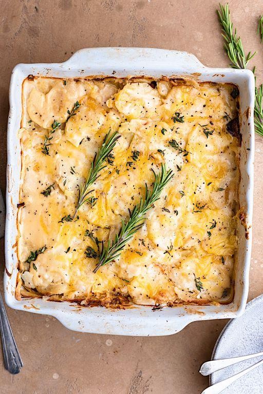 Potato and Leek Dauphinois with White Wine Reduction