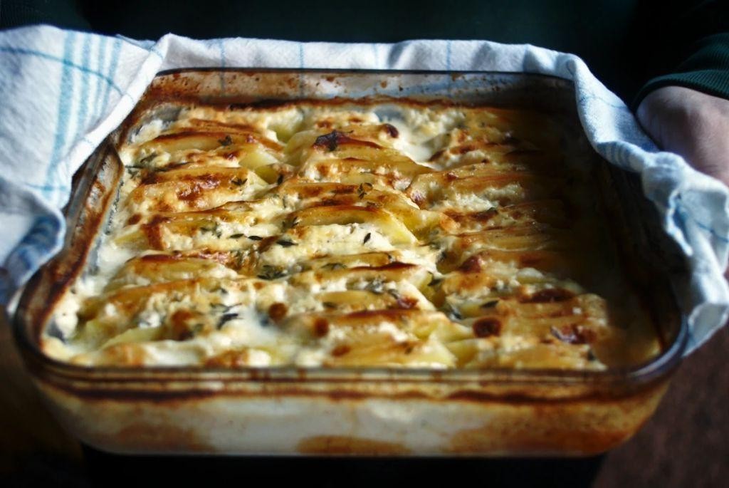 Potato and Mushroom Dauphinois with Thyme