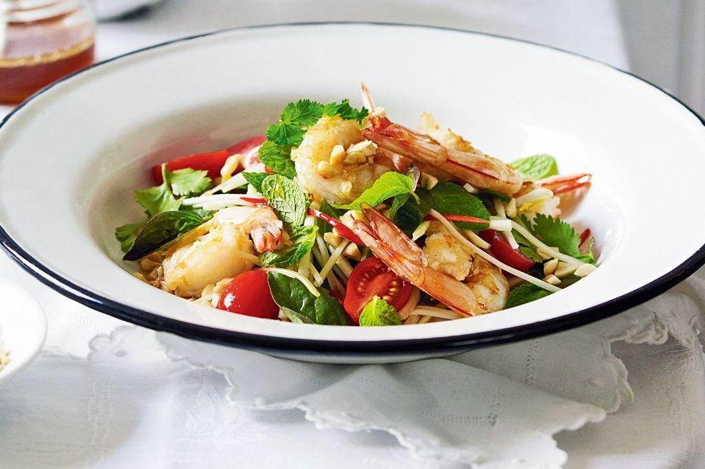 Prawn and Papaya Salad with Coconut Dressing