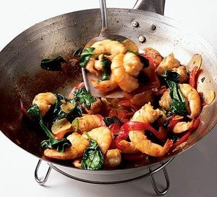 Prawns with Spinach