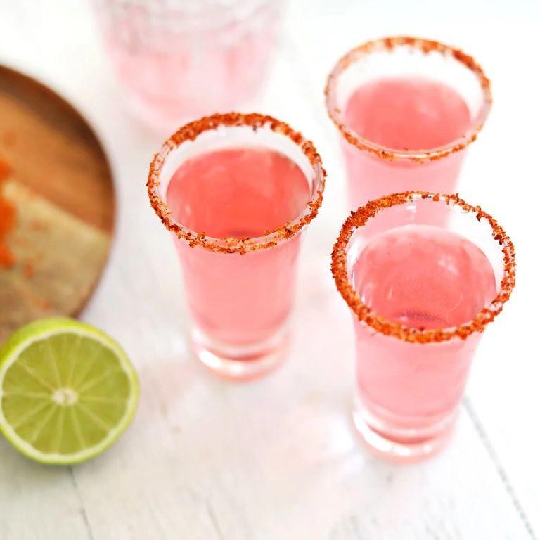 Prickly Pear Candy Shot with Chili Powder