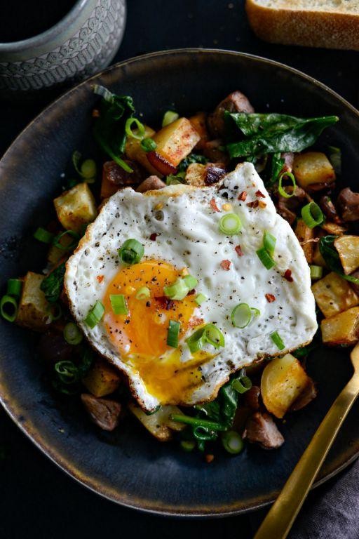 Prime Rib Hash with Fried Eggs