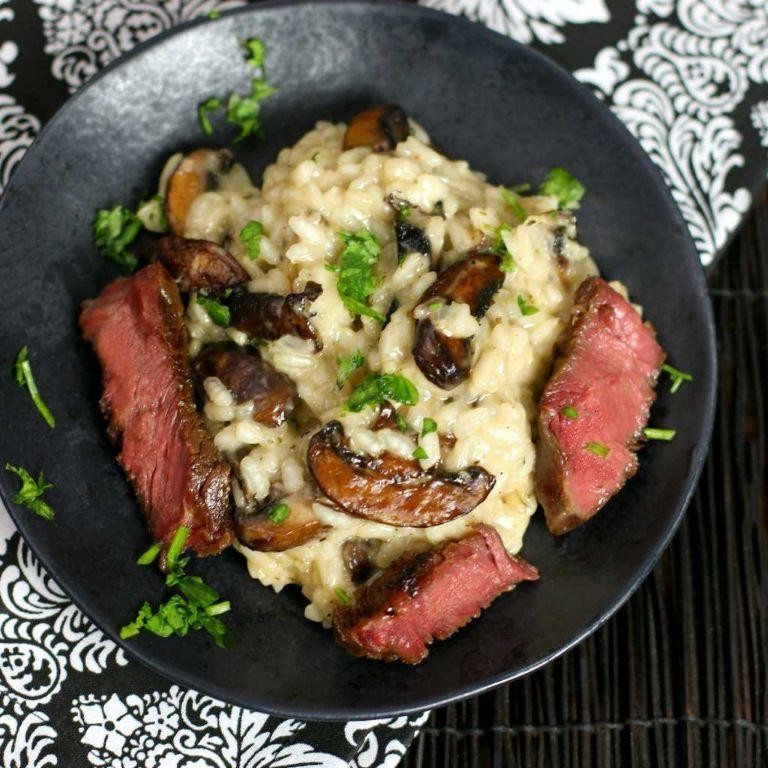 Prime Rib and Mushroom Risotto