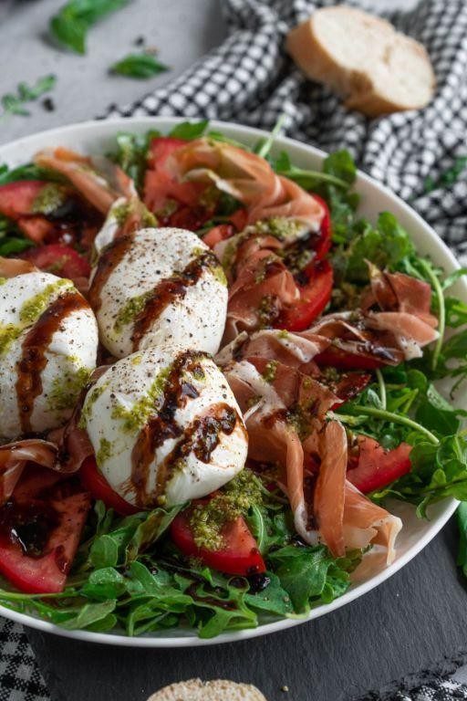 Prosciutto and Burrata Caprese Salad
