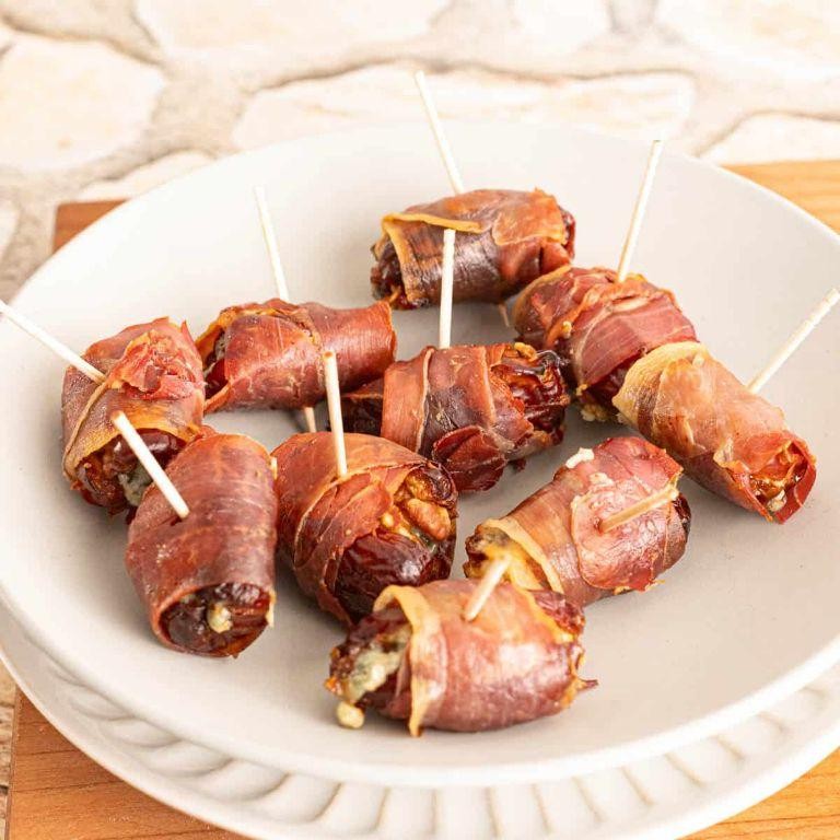 Prosciutto-Wrapped Dates Stuffed with Blue Cheese