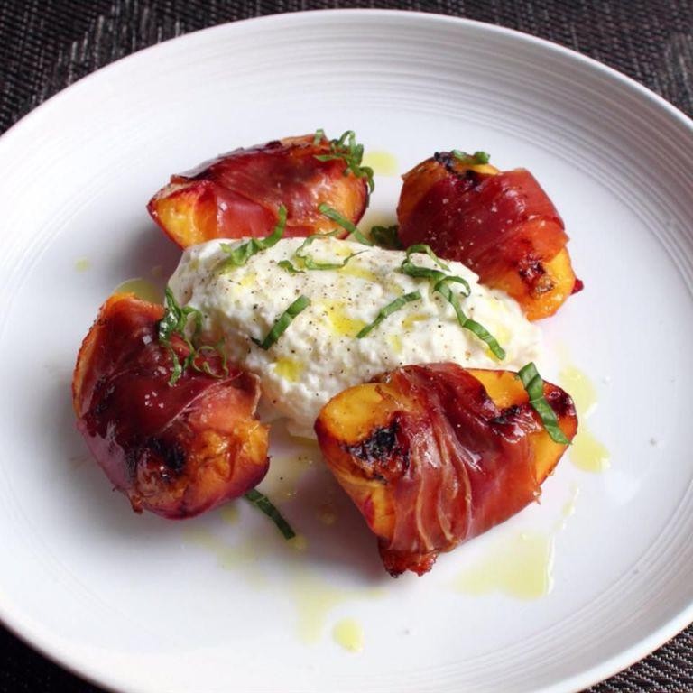 Prosciutto-Wrapped Grilled Peaches