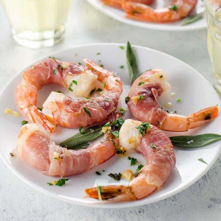 Prosciutto-Wrapped Shrimp with Garlic Butter