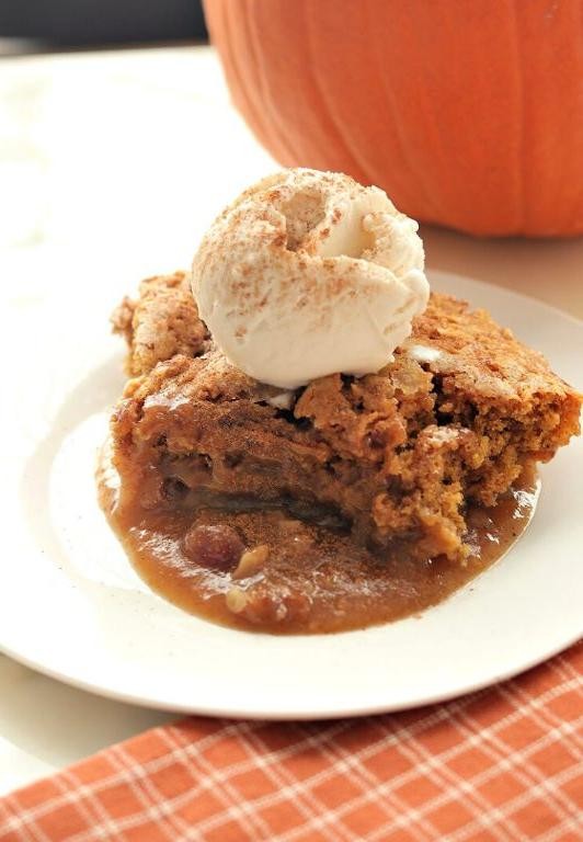 Pumpkin Cobbler with Cinnamon Whipped Cream