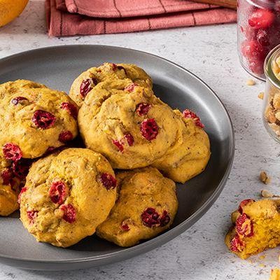 Pumpkin Cranberry Cookies with Orange Zest