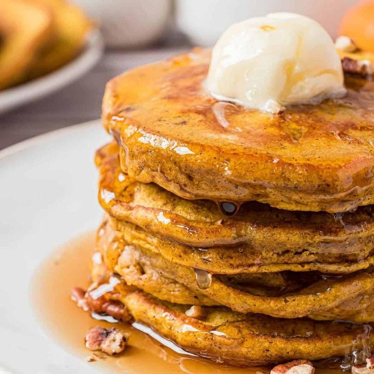 Pumpkin Pancakes with Pecans