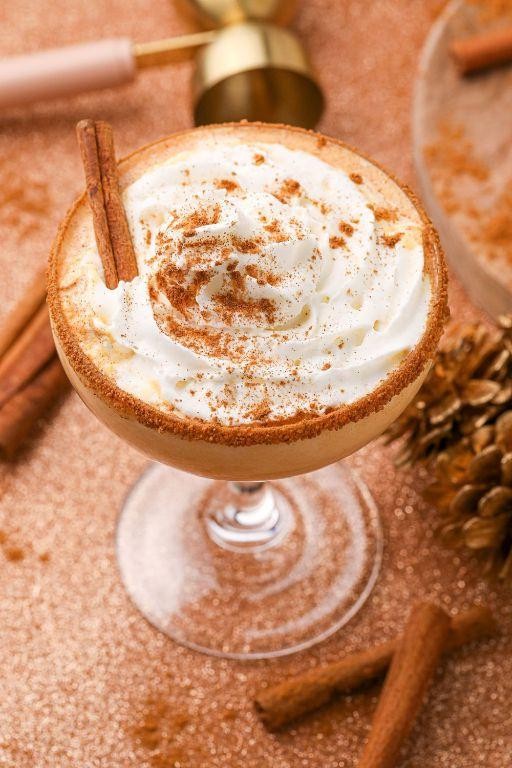 Pumpkin Pie Martini with Cinnamon Stick Garnish