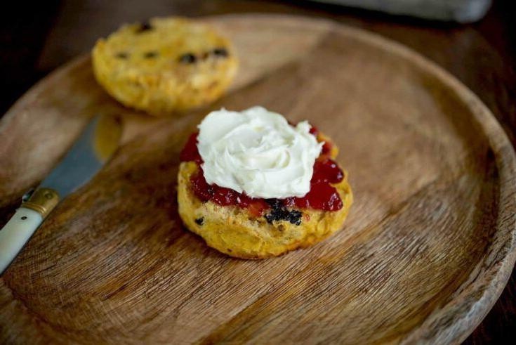 Pumpkin Scones with Jam and Cream