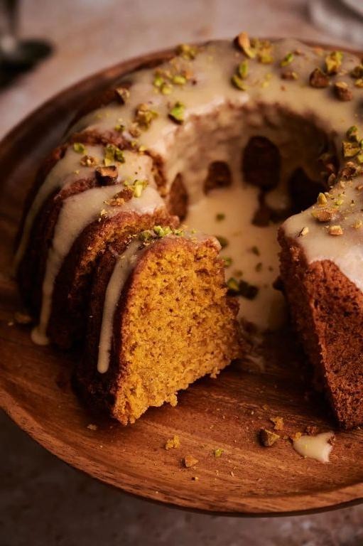 Pumpkin Spice Bundt Cake with Maple Glaze