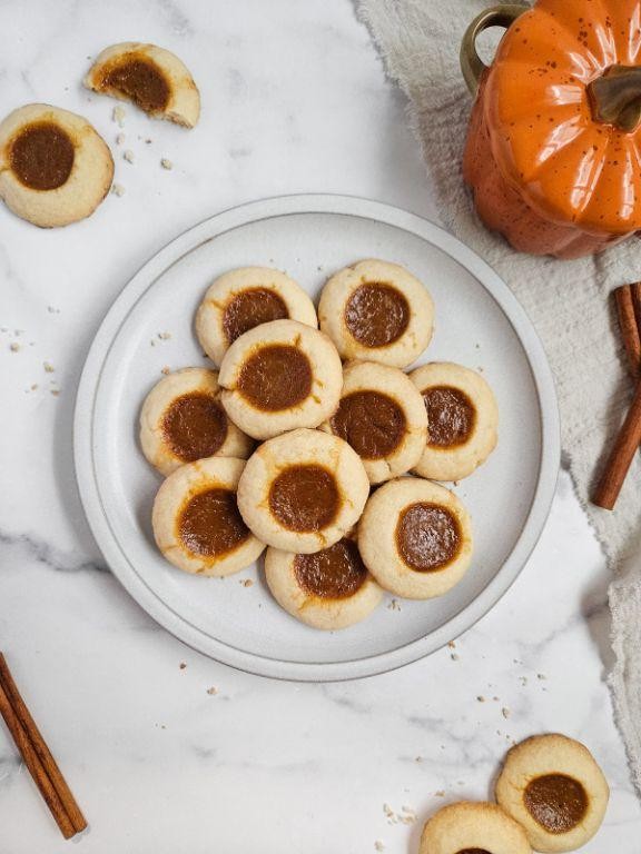 Pumpkin Spice Thumbprint Cookies
