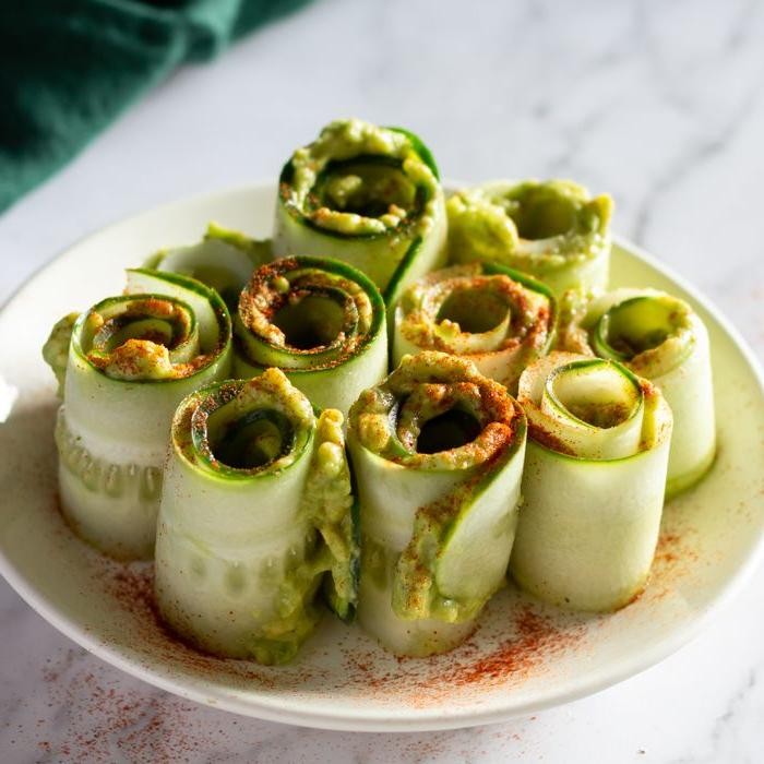 Quick 5 Minute Cucumber Avocado Roll-Ups
