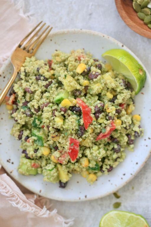 Quinoa Black Bean Salad with Cilantro Lime Dressing
