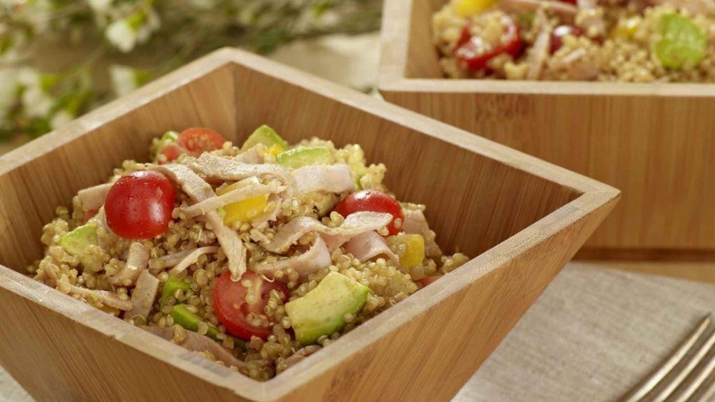 Quinoa Salad with Diced Ham and Avocado