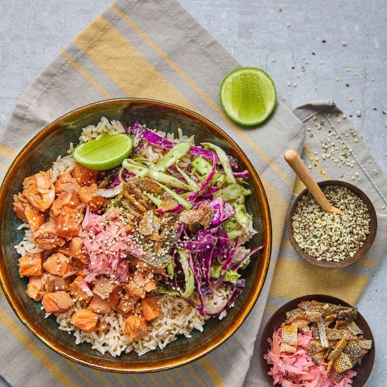 Rainbow Trout Poke Bowl with Sesame Dressing