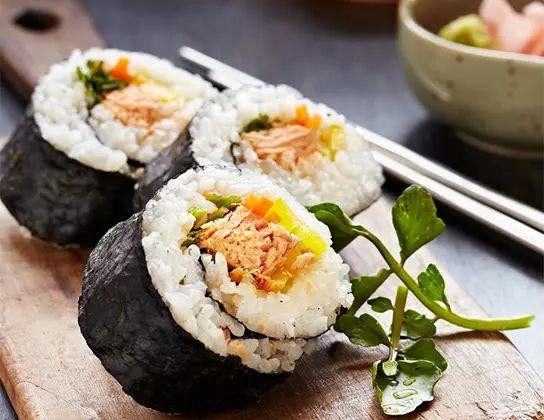 Rainbow Trout Sushi Rolls with Wasabi Mayo