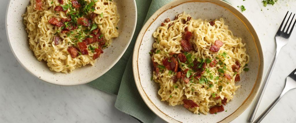Ramen Carbonara with Bacon