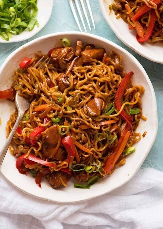 Ramen with Grilled Chicken and Vegetables