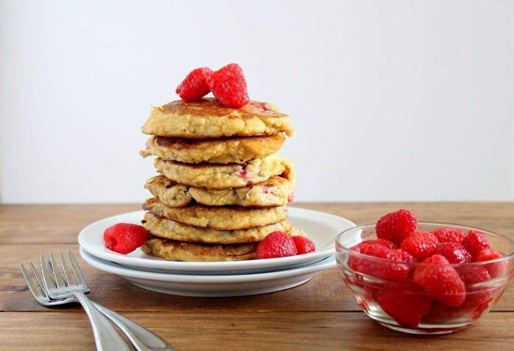 Raspberry Coconut Flour Pancakes