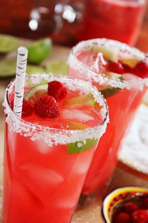 Raspberry Limeade with Agave Syrup