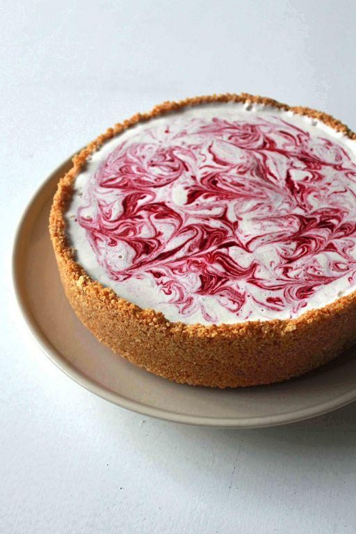 Raspberry Swirl Cream Pie