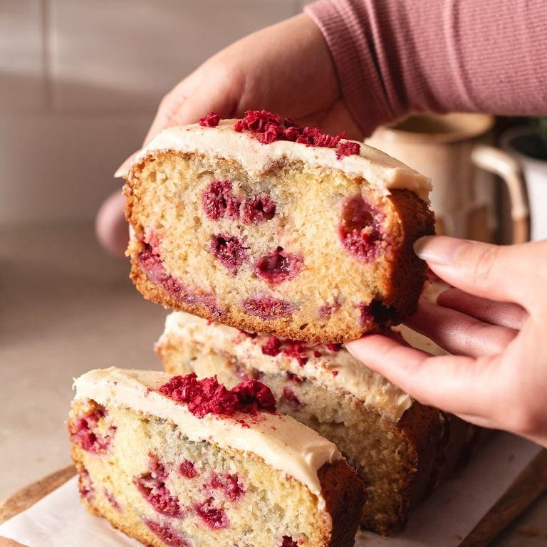 Raspberry White Chocolate Loaf Cake