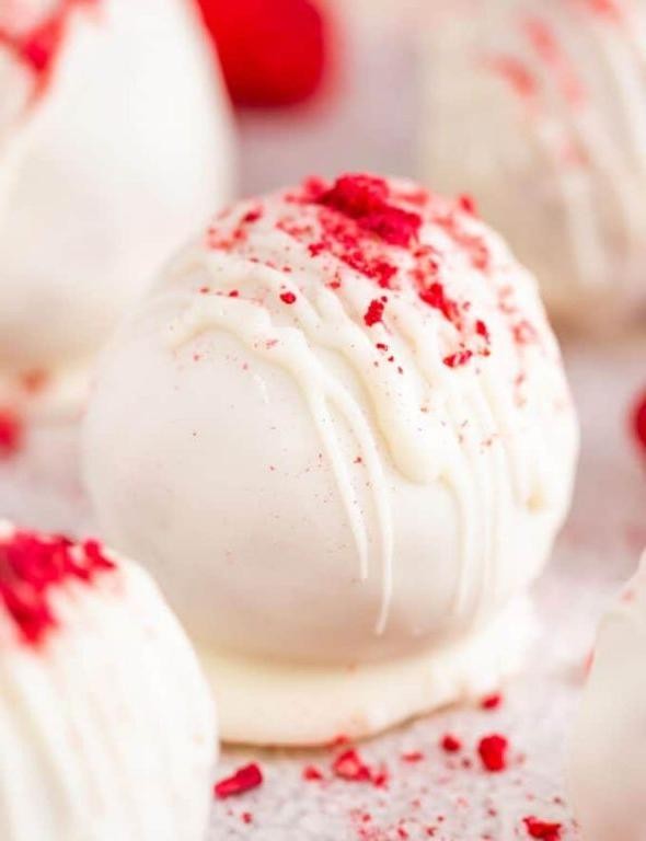 Raspberry White Chocolate Mochi Balls