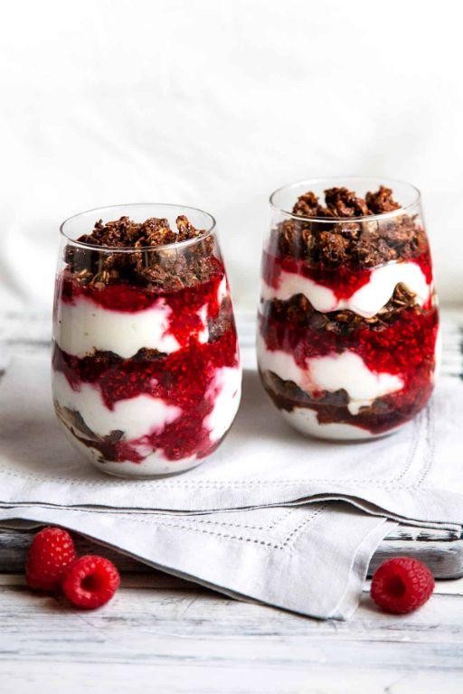 Raspberry Yogurt Parfait with Granola